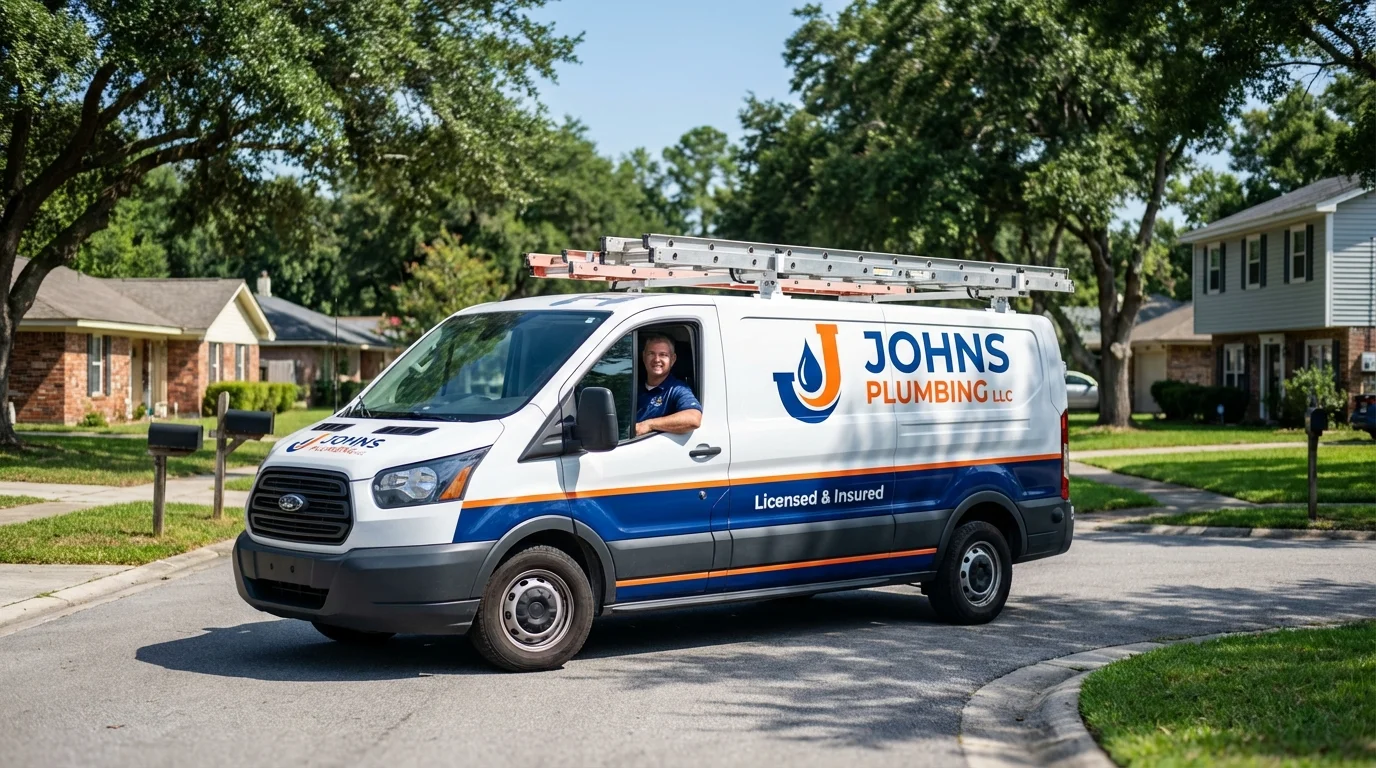Johns Plumbing LLC service van in Lansdale, PA